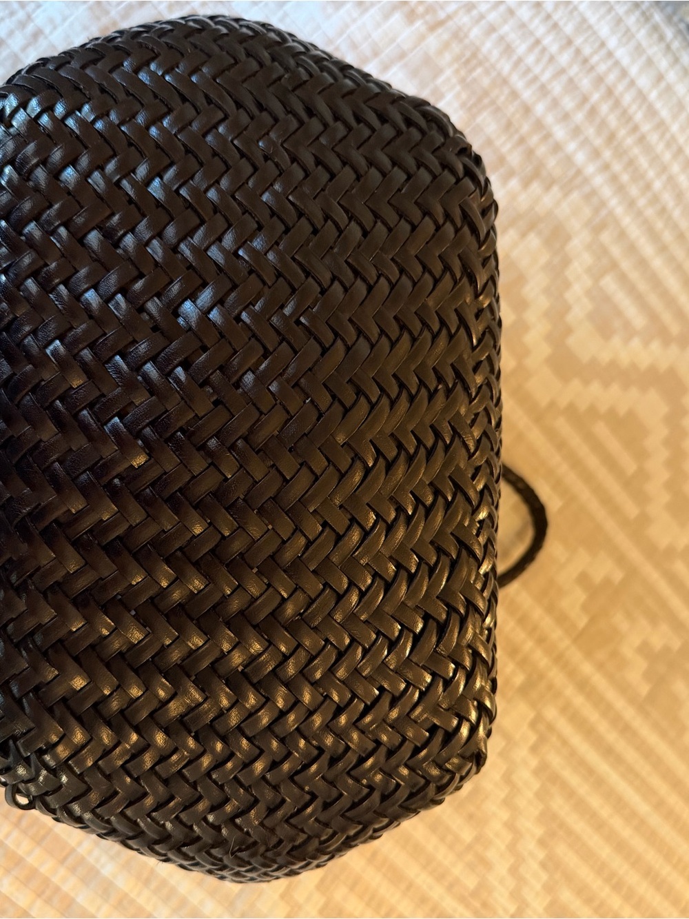 Dragon Diffusion Grace Small Black Woven Leather Tote Bag - Picture 8 of 8